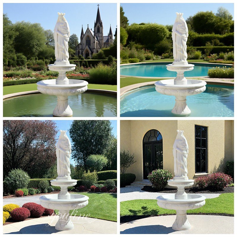 marble virgin mary water fountain application scenes