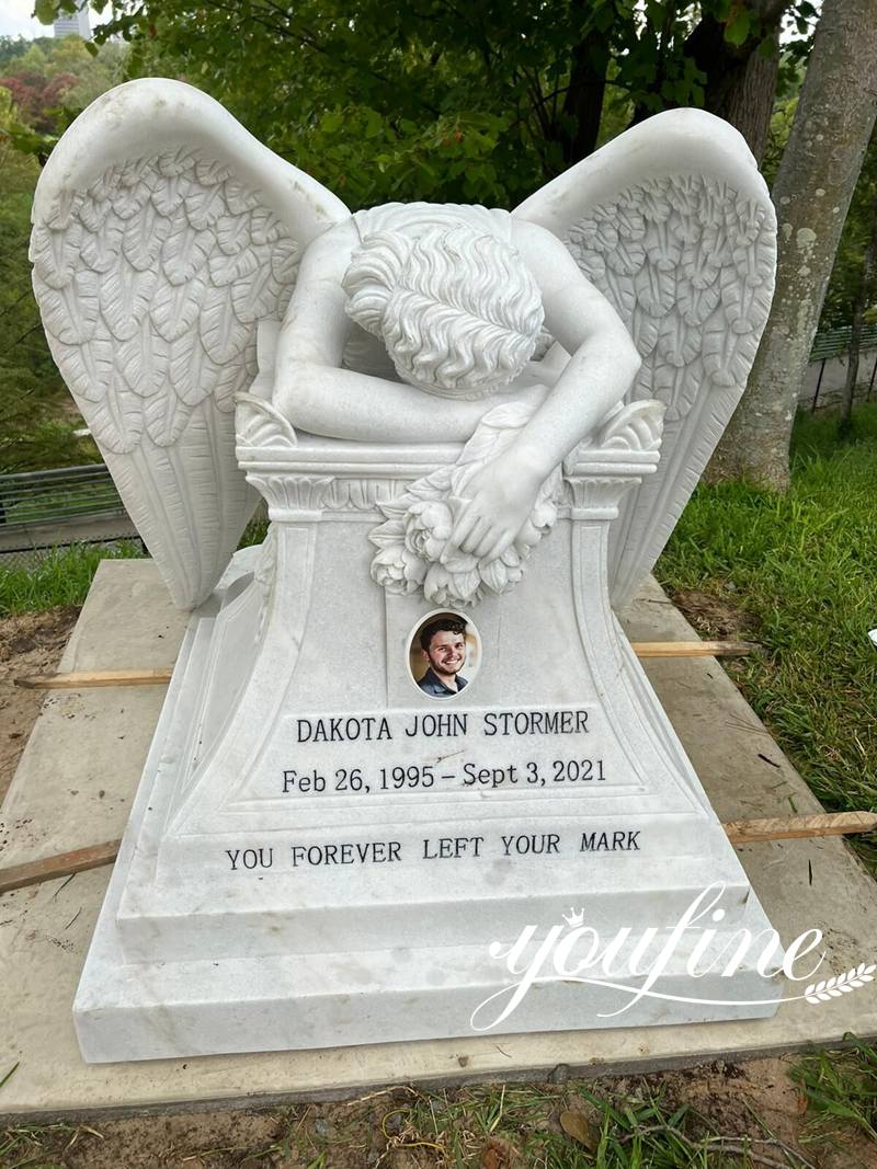 marble weeping angel memorial