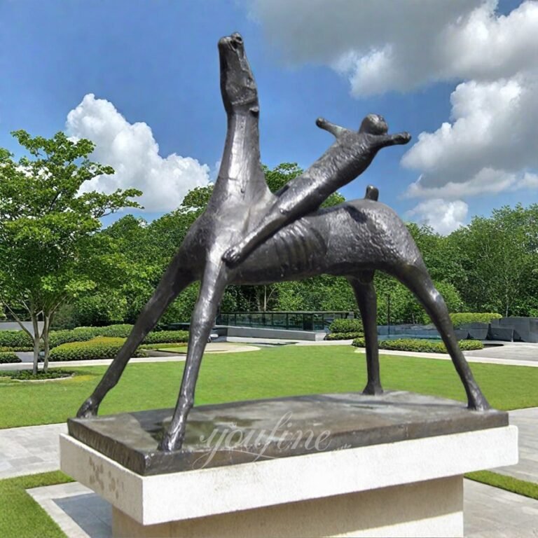 marino marini horse and rider bronze sculpture for outdoor park decor