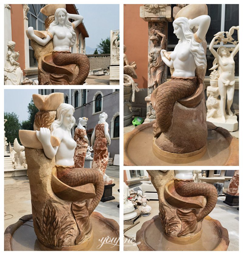 mermaid garden fountain - YouFine Sculpture