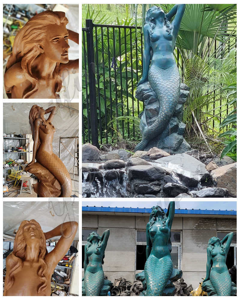 mermaid statues for outside -YouFine Sculpture