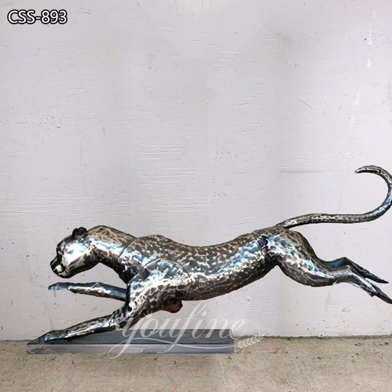 metal cheetah sculpture - YouFine Sculpture