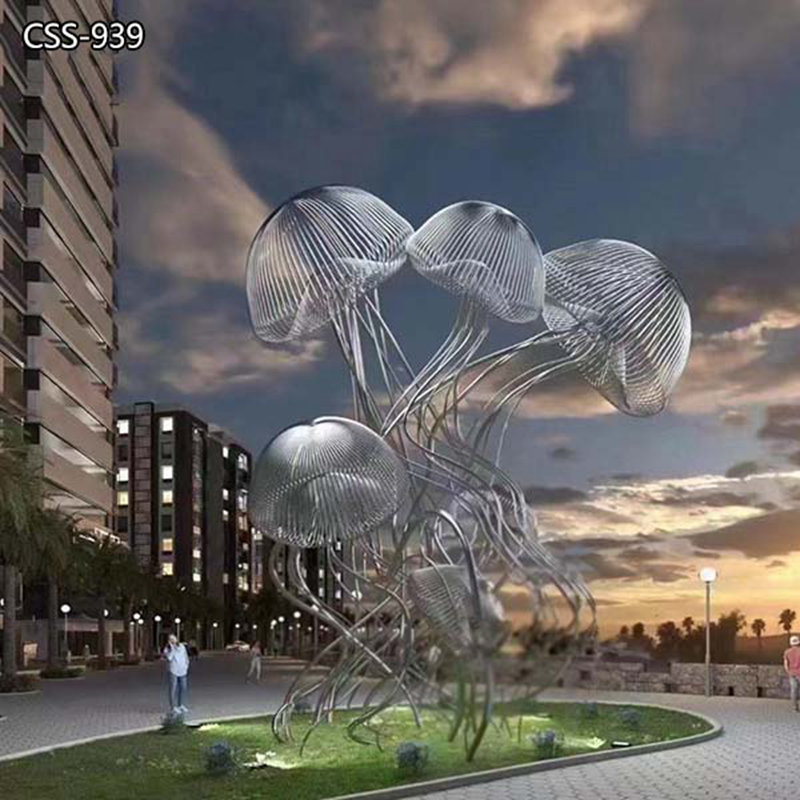 Large Metal Jellyfish Sculpture Public Landmark CSS-939