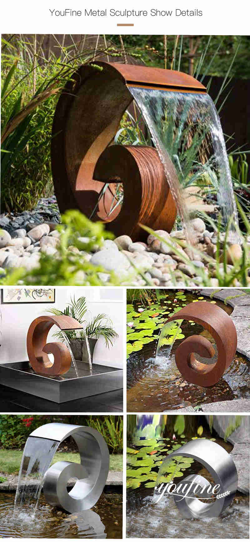 metal water fountain -YouFine Sculpture