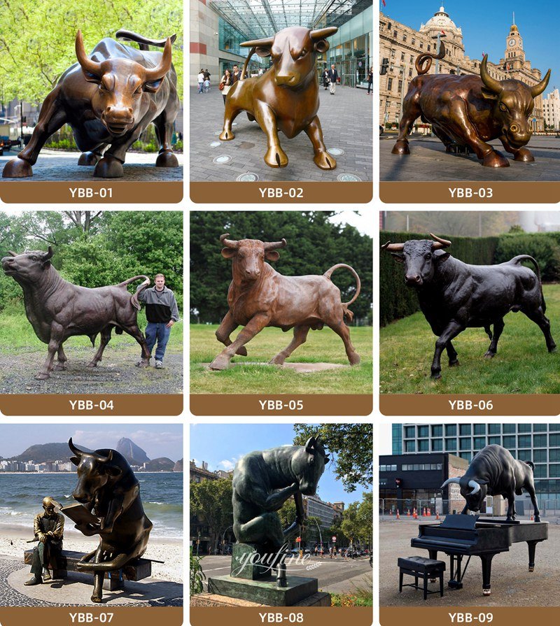 more bronze bull statues