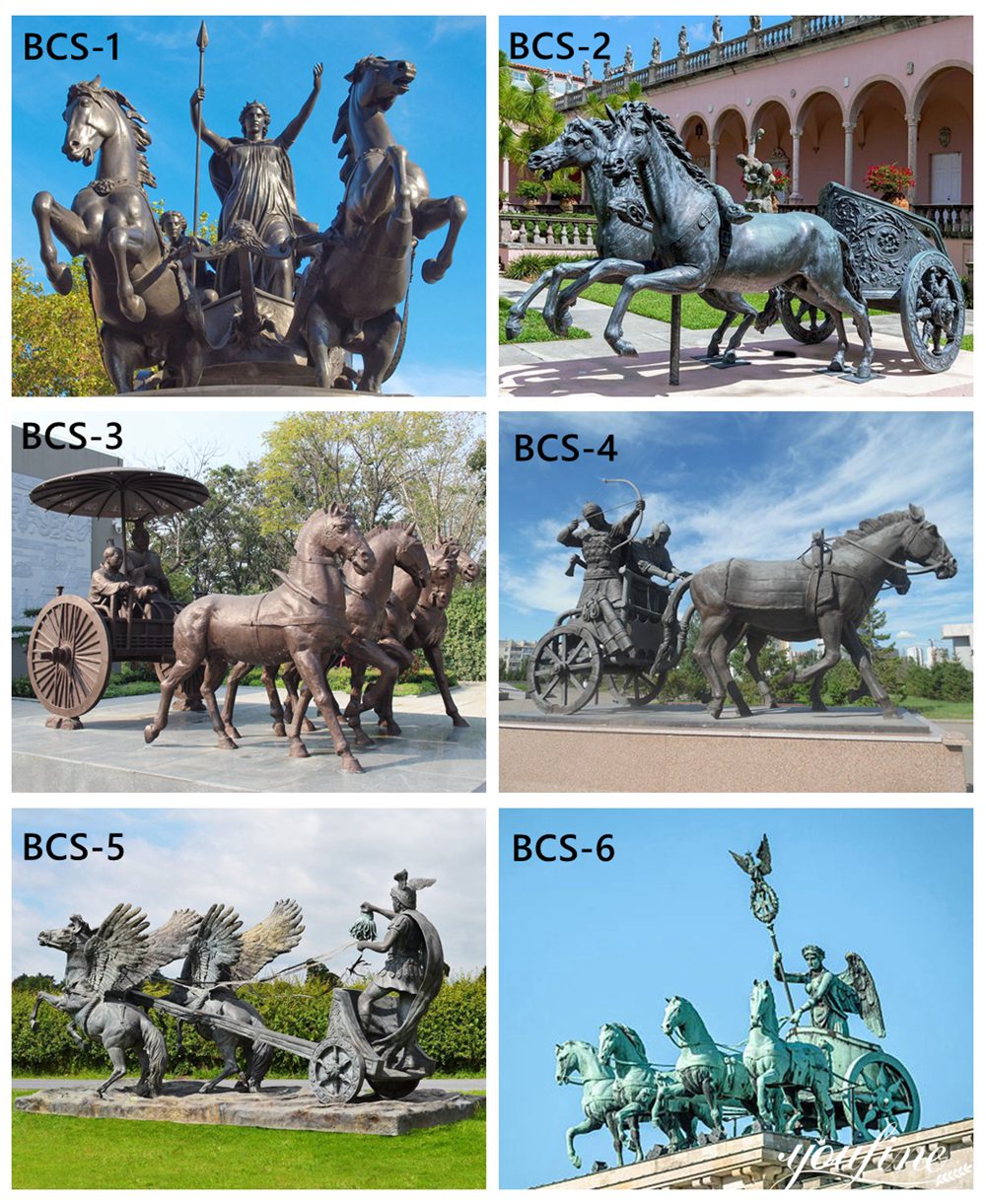 more bronze chariot sculptures