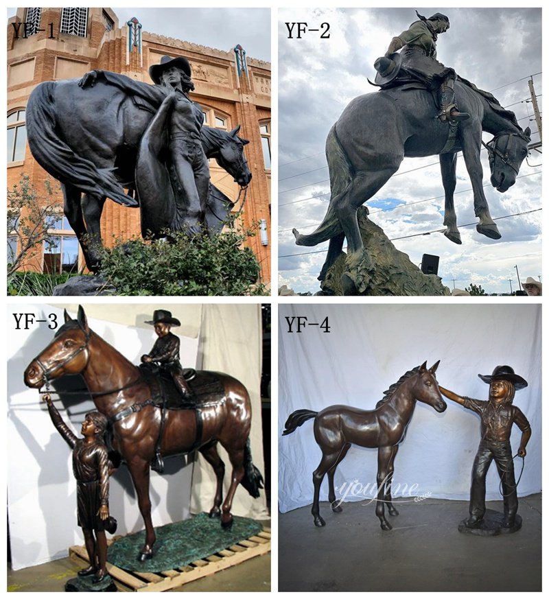 more bronze cowgirl statues