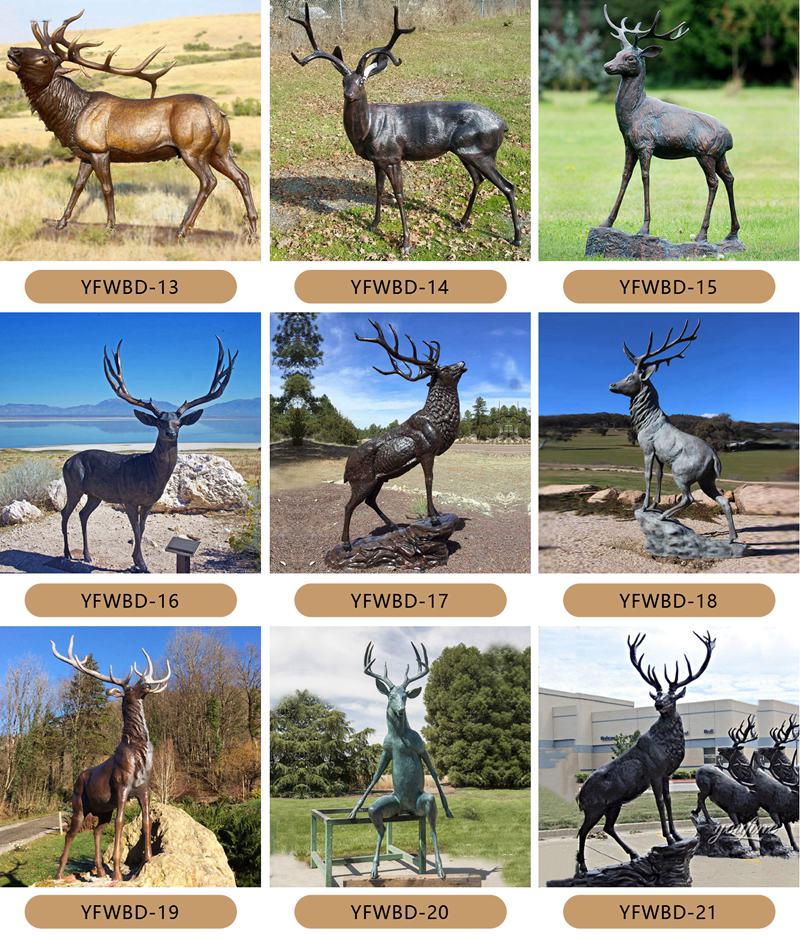 more bronze deer statues