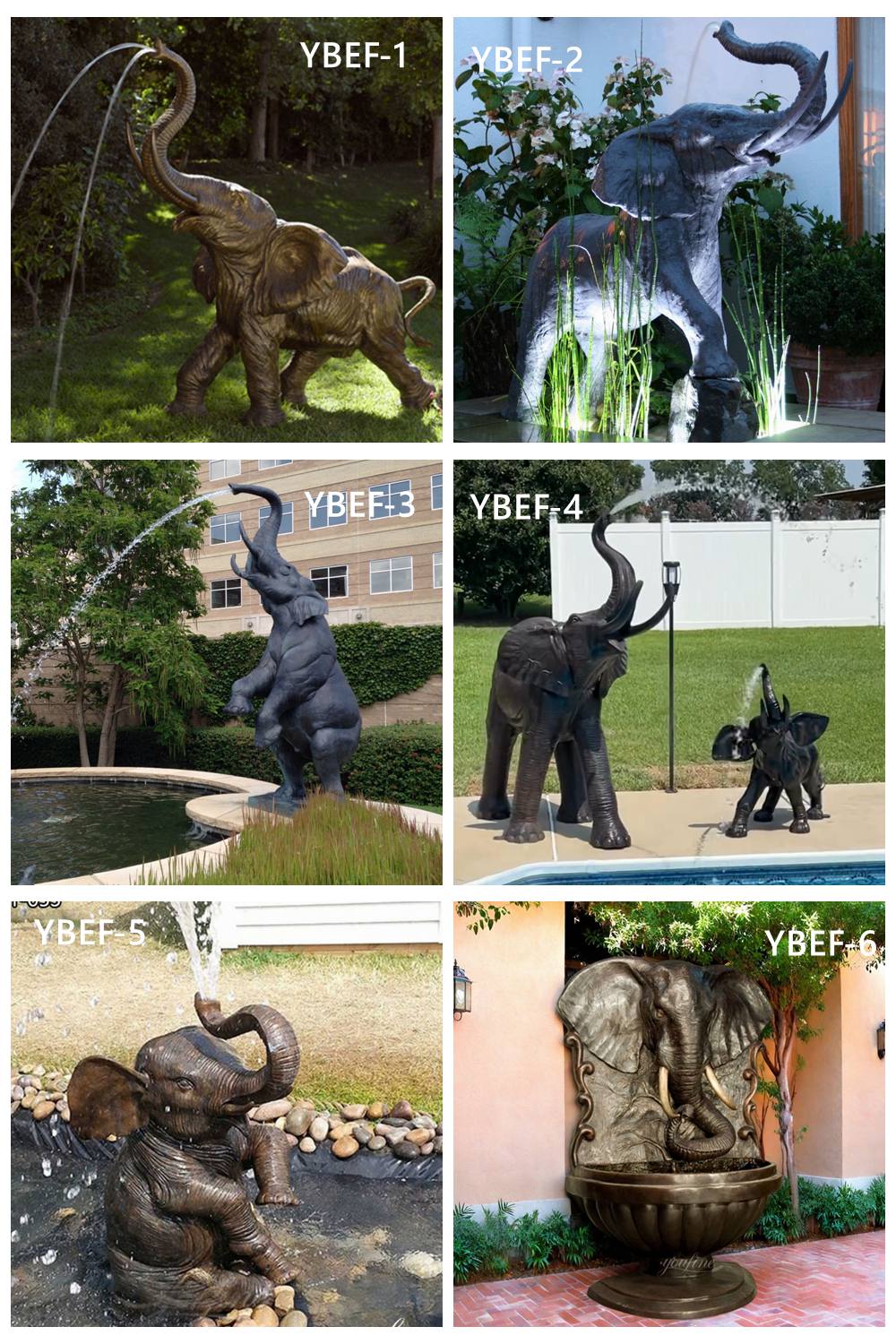 more bronze elephant fountains