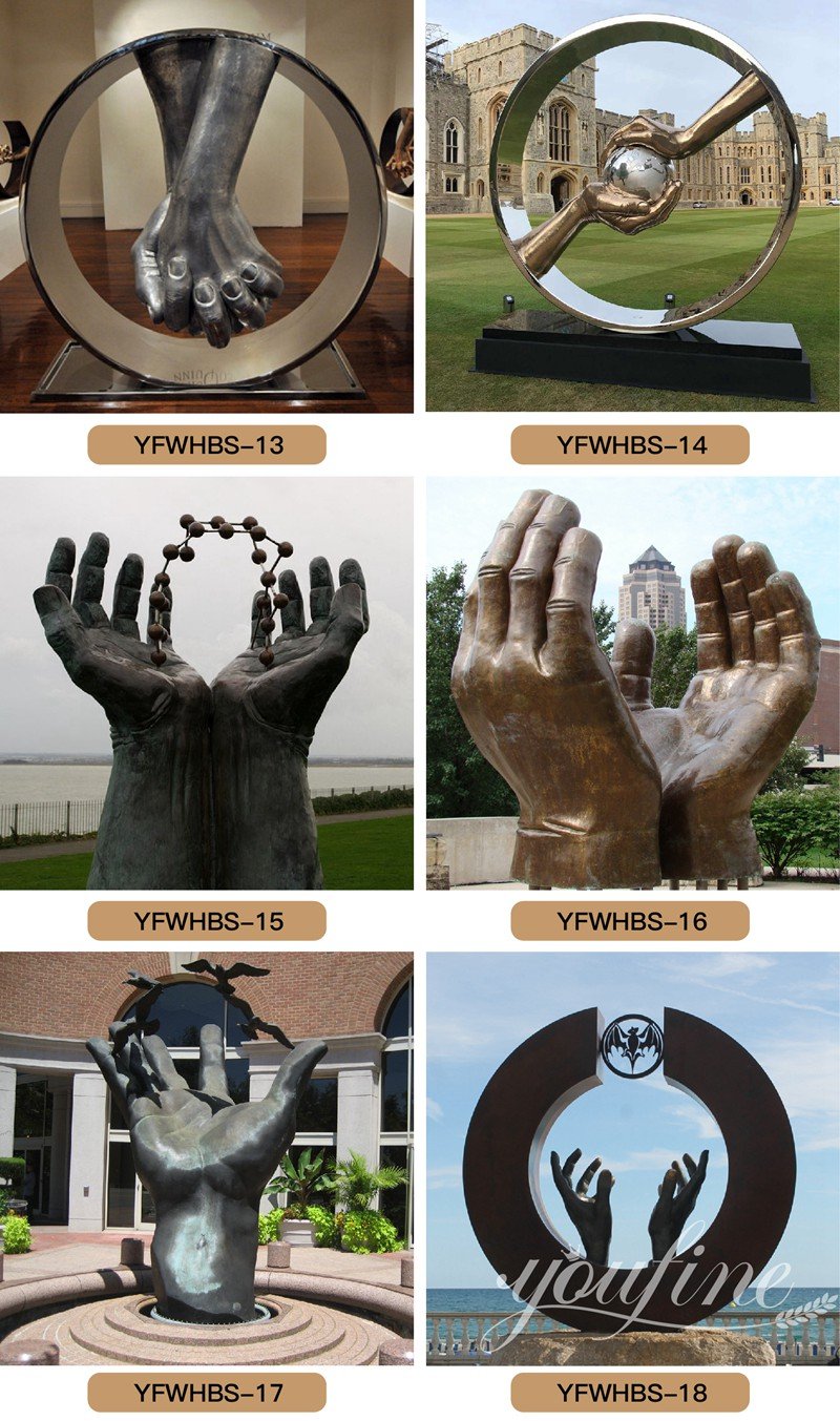 more bronze hands sculptures