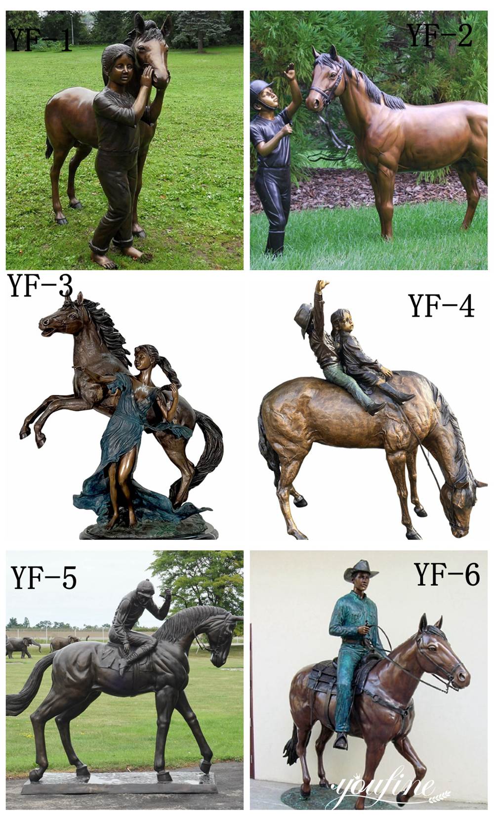 more bronze horse and figure statues