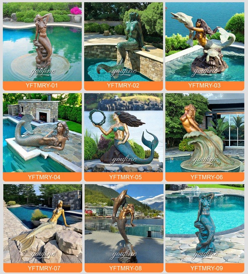 more bronze mermaid sculptures