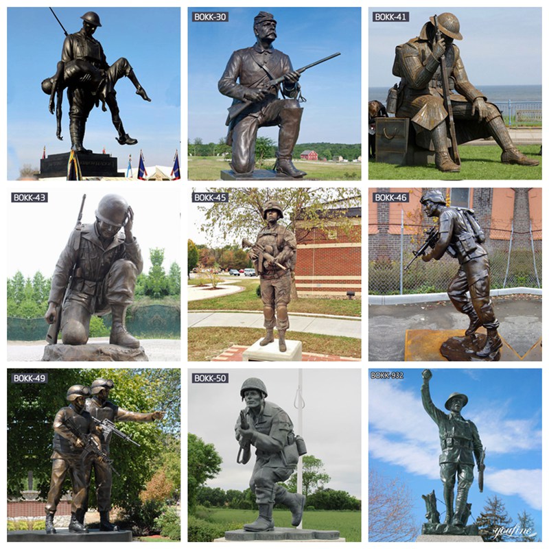 more bronze military sculptures
