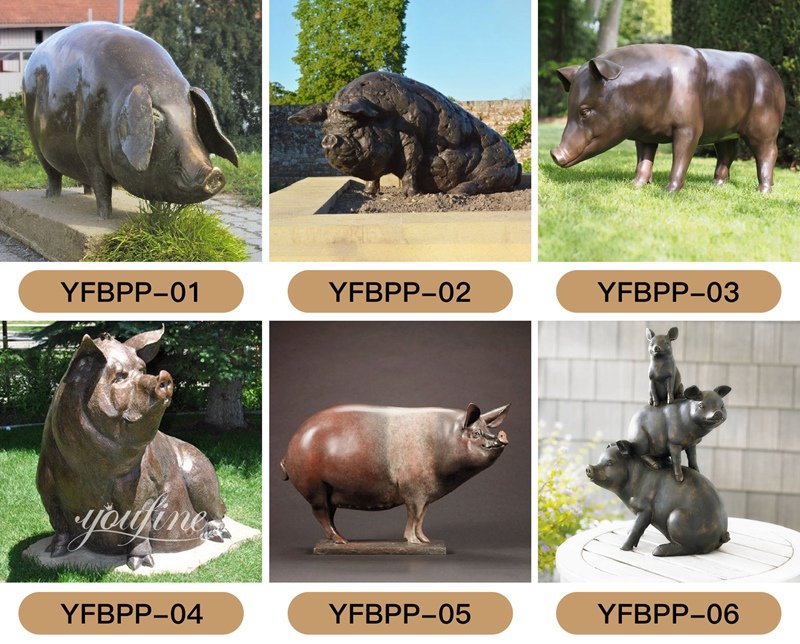 more bronze pig sculptures