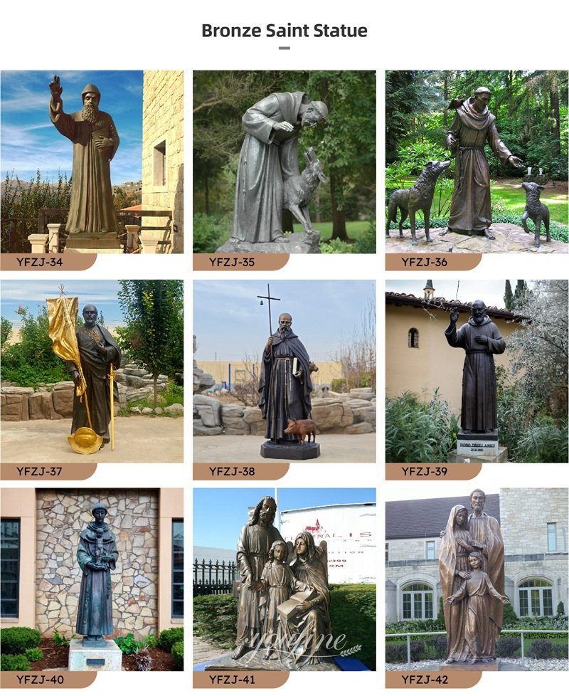 more bronze saint statues