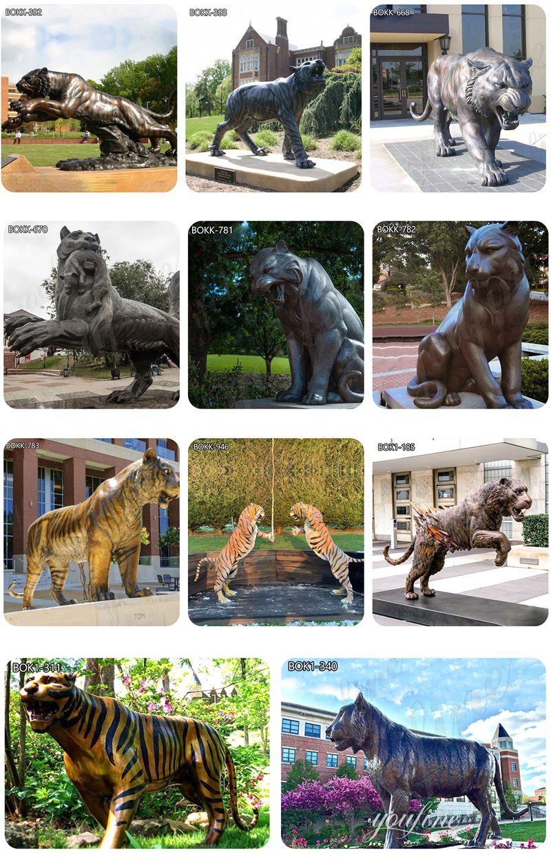 more bronze tiger statues