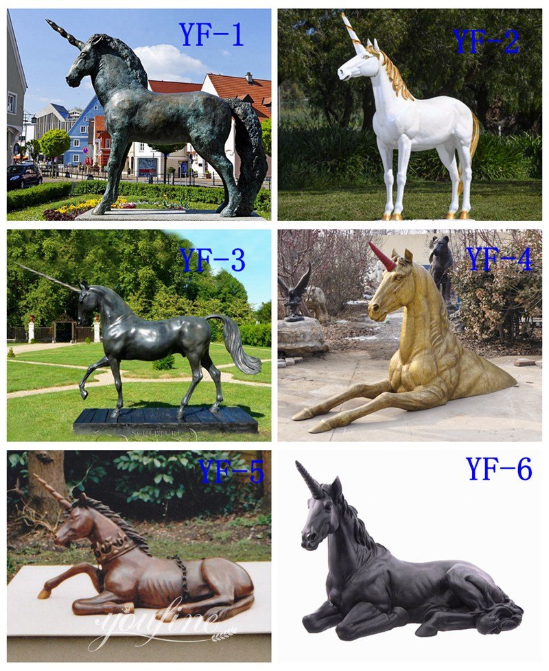more bronze unicorn sculptures