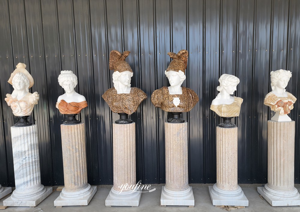 more colorful marble busts stock