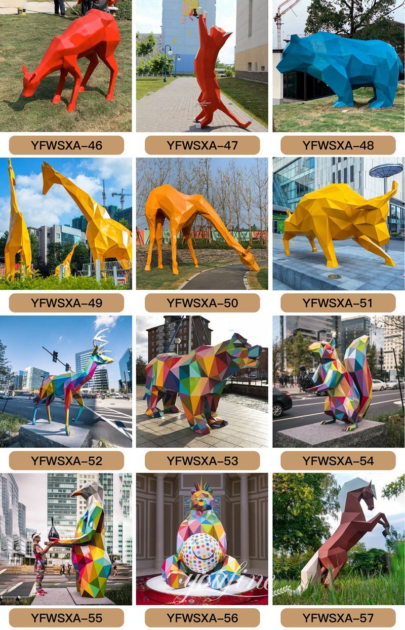 more colorful metal animal sculptures
