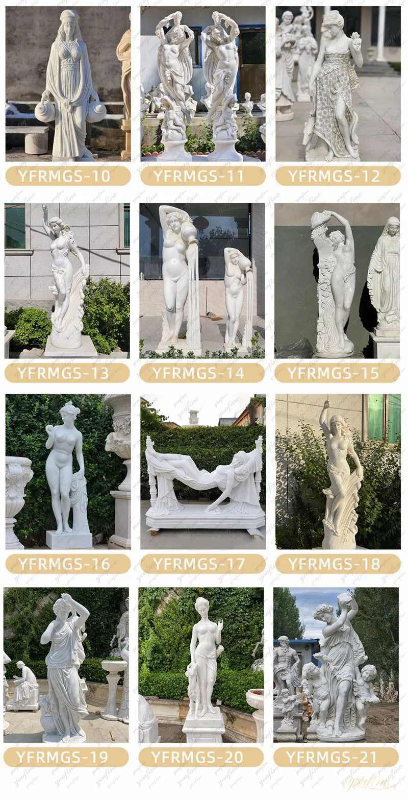 more marble female garden statues