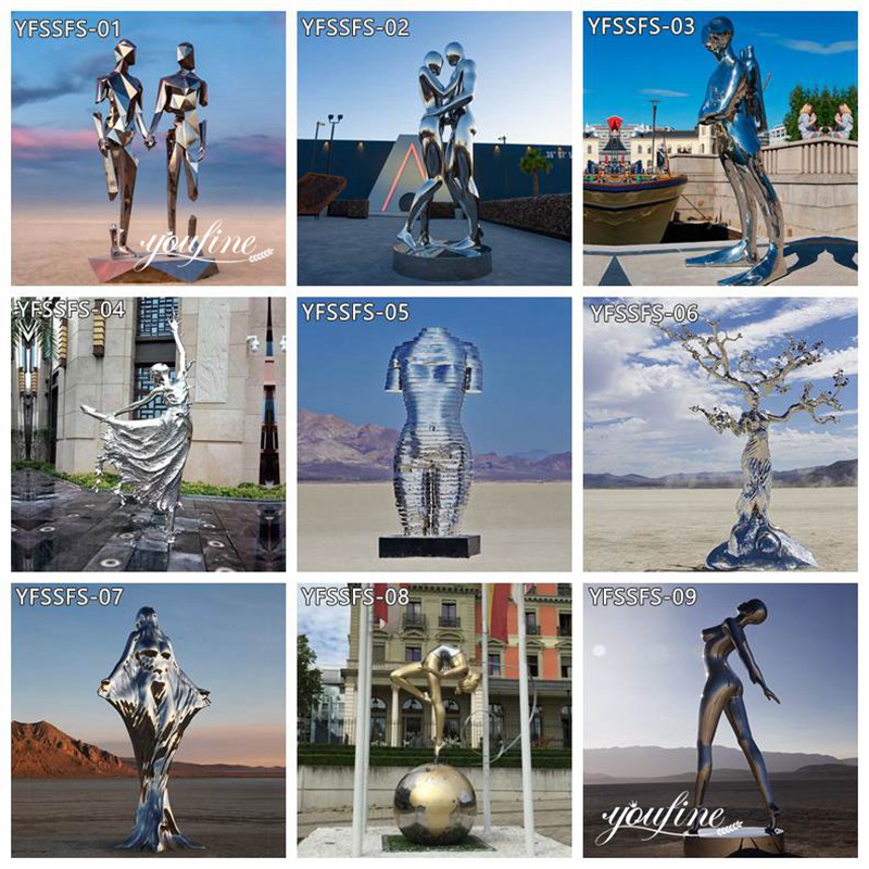 more stainless steel figure sculptures