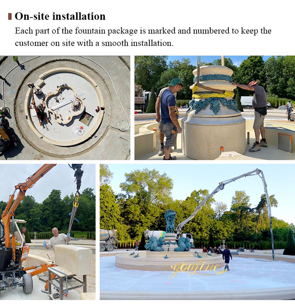 on-site installation of bronze water features