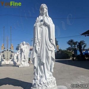 Hand Carved Natural Marble Our Lady Of Lourdes Garden Statue for Sale CHS-784