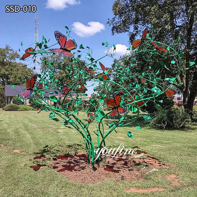 Large Outdoor Stainless Steel Colorful Butterfly Sculpture Manufacturer