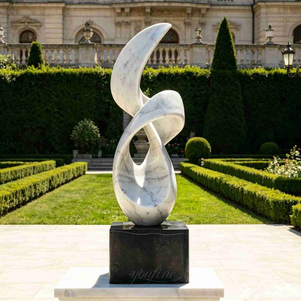 Abstract outdoor marble sculpture