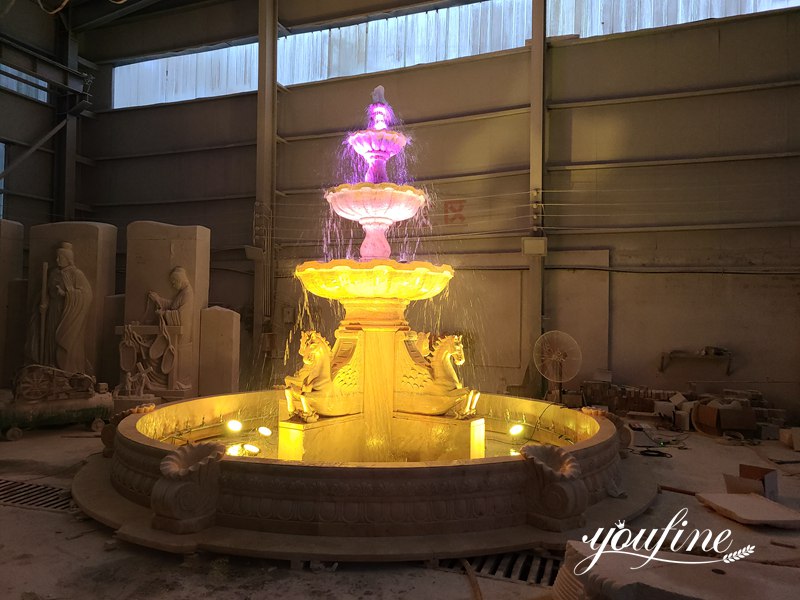 outdoor water fountain with lights - YouFine Sculpture