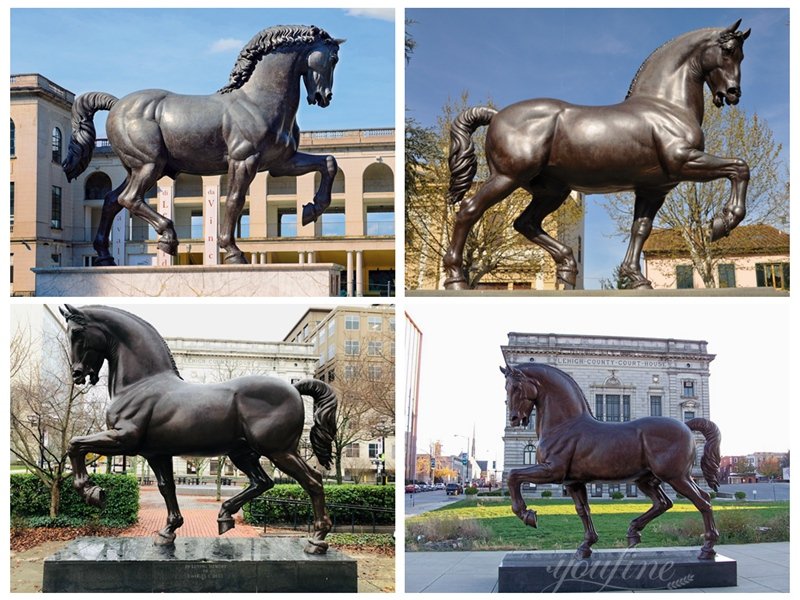 replicas of Leonardo Da Vinci bronze horse statue