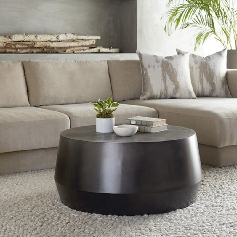 round metal drum coffee table - YouFine Sculpture (2)