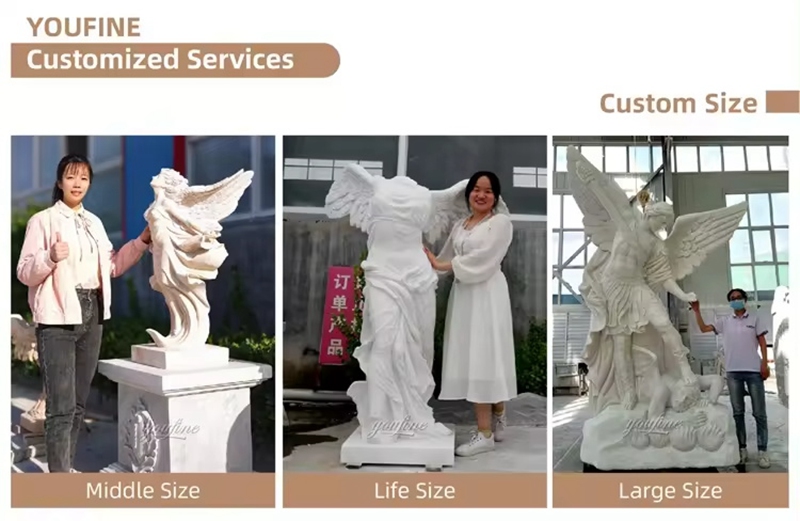 size customization of marble statues