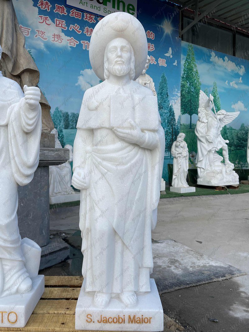 small marble saint sculptures