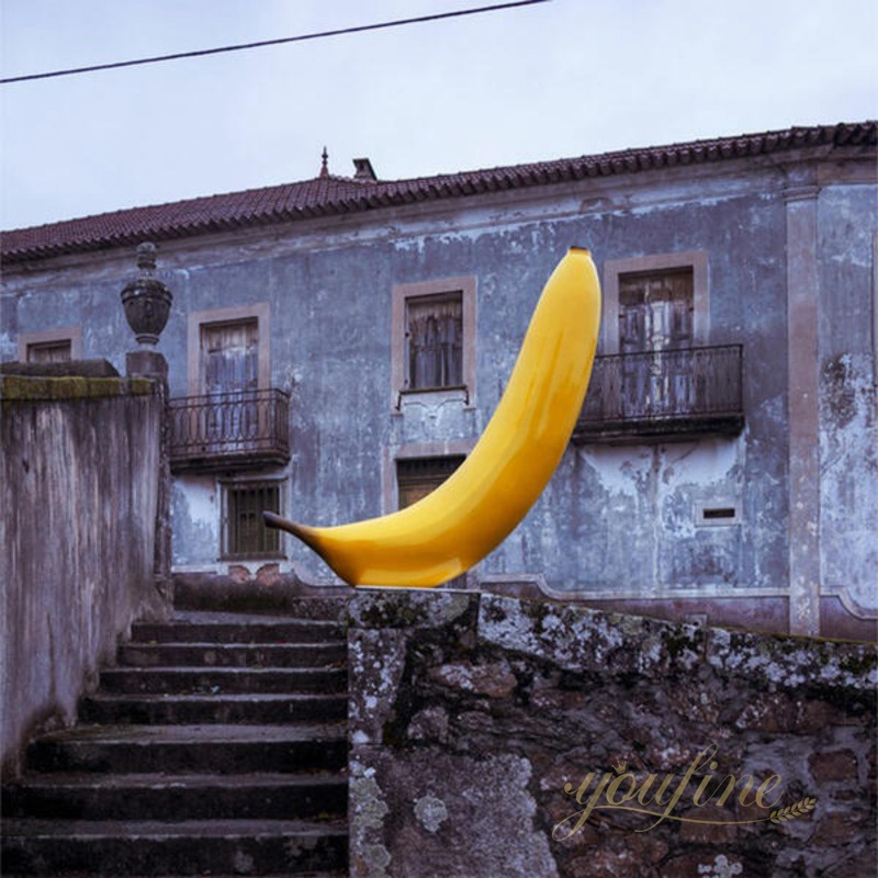 stainless steel banana sculpture