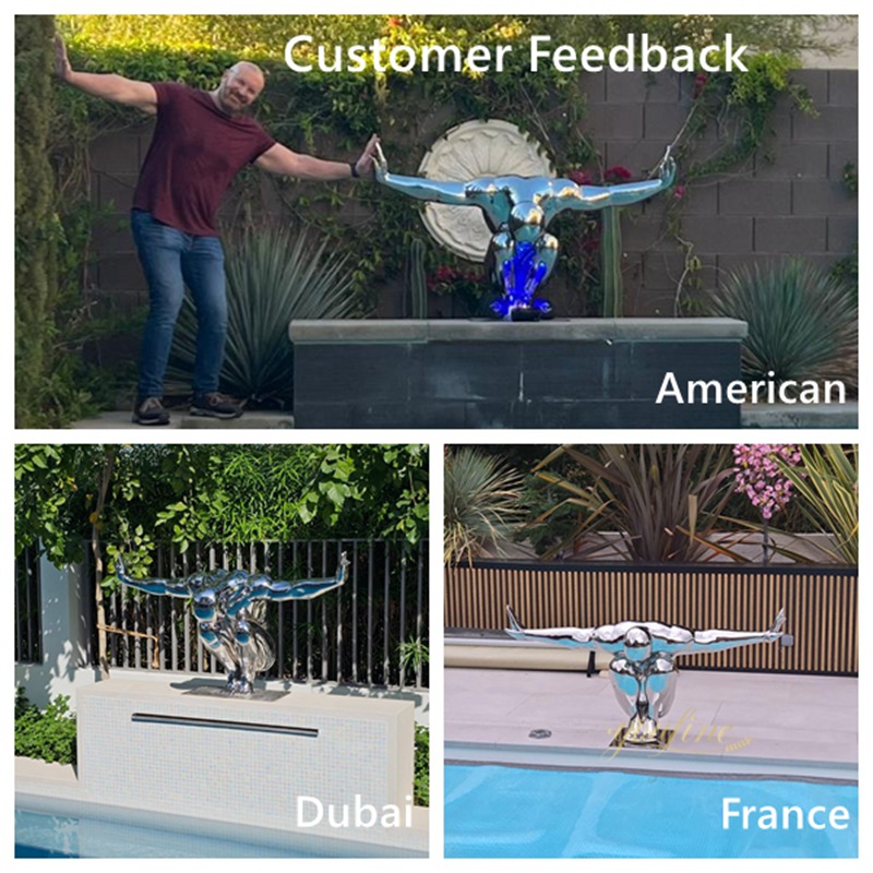 stainless steel diving man sculpture customer feedback
