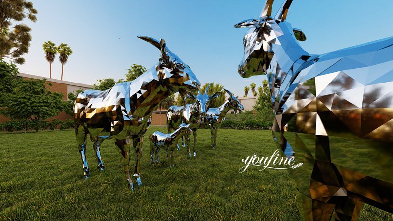 stainless steel goat sculpture-02-YouFine Sculpture