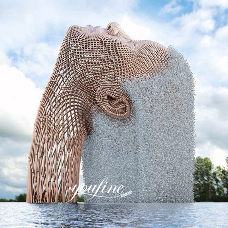 stainless steel hair waterfall sculpture