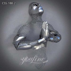  » Modern Abstract Stainless Steel Human Body Sculpture Metal Art Wall Sculpture for Sale CSS-188