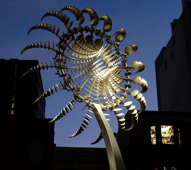 stainless steel kinetic sculptures detail