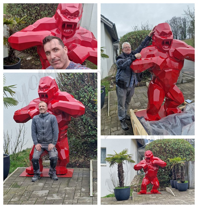 stainless steel red gorilla statue feedbacks from Swiss customers