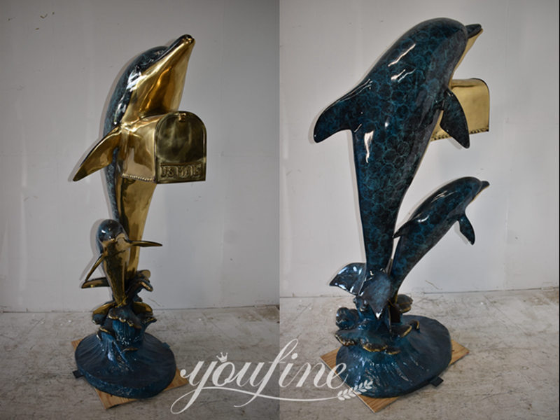 standing dolphin mailbox- YouFine Sculpture