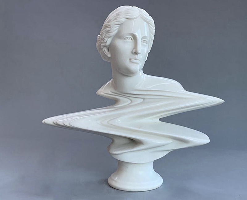 wave stone Aphrodite abstract bust sculpture - YouFine Sculpture