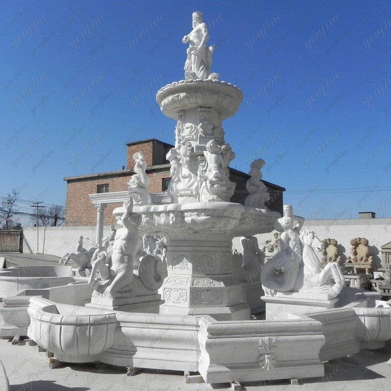white marble Poseidon fountain details (1)