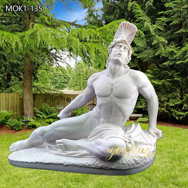 white marble dying achilles statue