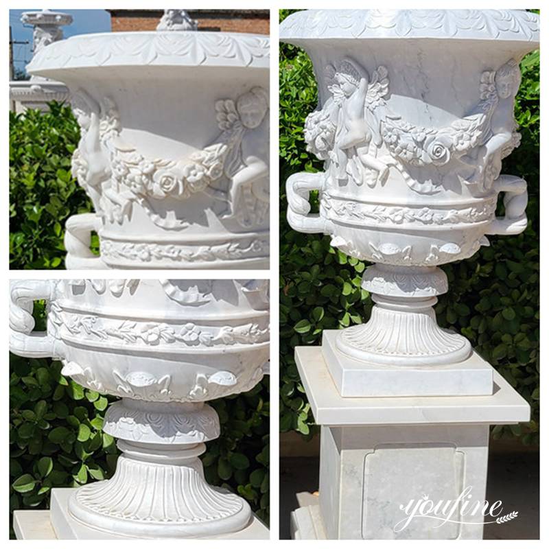 white marble flower pot - YouFine Sculpture (1)