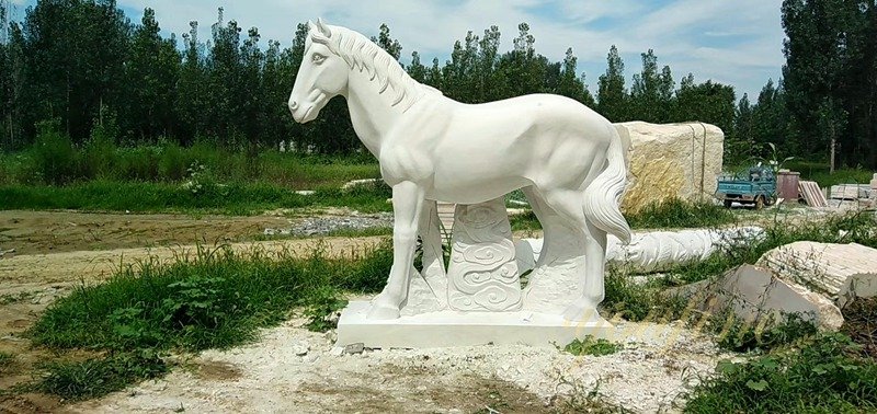 white marble horse statue