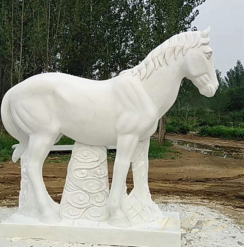 white marble horse statue