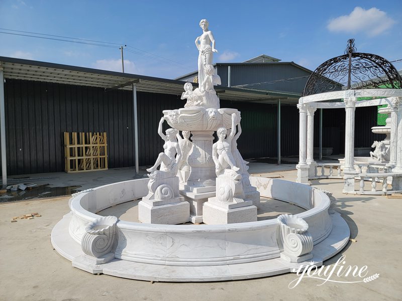white marble water fountain- YouFine Sculpture (2)
