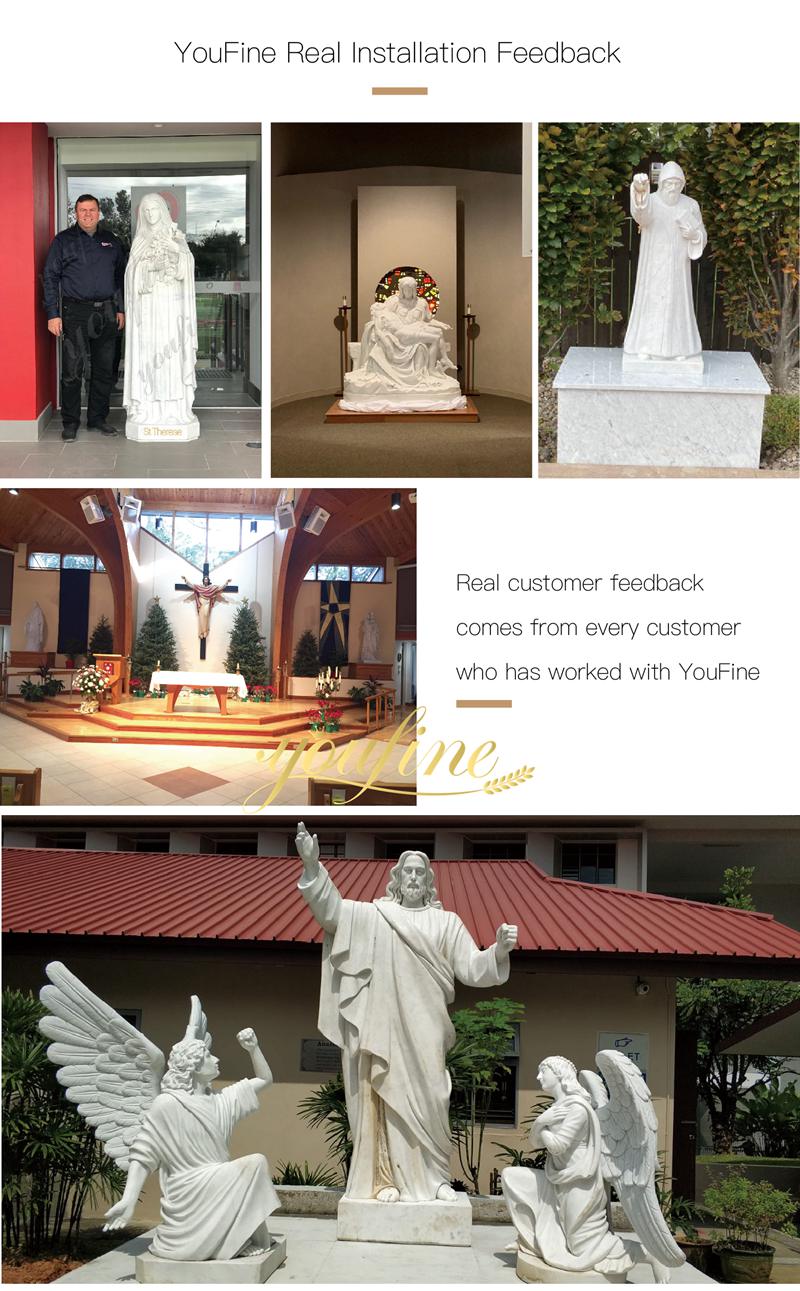 youfine marble religious statues instllation feedback